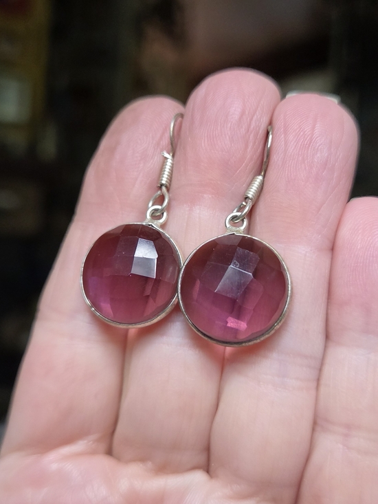 Kharma Collection by Avelon Jewelry - Amethyst Natural 13k Faceted Sterling Earrings